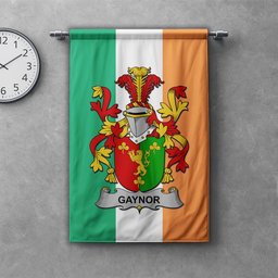 ScotsTee Shop Irish Gaynor or McGaynor Clan Coat of Arms Irish Tartan Gonfalon Flag