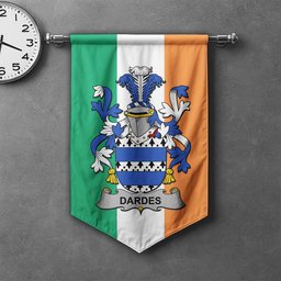 ScotsTee Shop Irish Dardes or Dardis Clan Coat of Arms Irish Tartan Gonfalon Flag