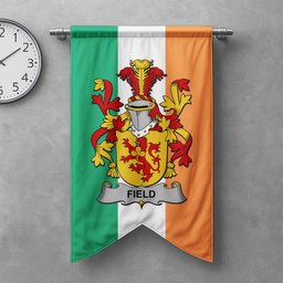 ScotsTee Shop Irish Field Clan Coat of Arms Irish Tartan Gonfalon Flag