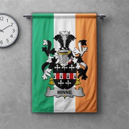 ScotsTee Shop Irish Minne Clan Coat of Arms Irish Tartan Gonfalon Flag