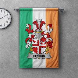 ScotsTee Shop Irish Heydon Clan Coat of Arms Irish Tartan Gonfalon Flag