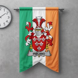 ScotsTee Shop Irish Ireland Clan Coat of Arms Irish Tartan Gonfalon Flag
