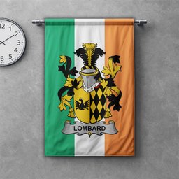 ScotsTee Shop Irish Lombard Clan Coat of Arms Irish Tartan Gonfalon Flag