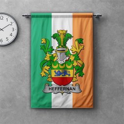 ScotsTee Shop Irish Heffernan or O'Heffernan Clan Coat of Arms Irish Tartan Gonfalon Flag