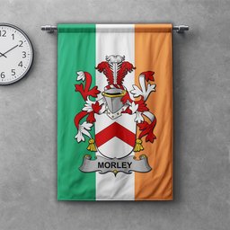 ScotsTee Shop Irish Morley Clan Coat of Arms Irish Tartan Gonfalon Flag