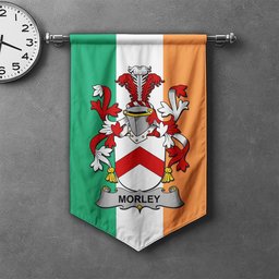 ScotsTee Shop Irish Morley Clan Coat of Arms Irish Tartan Gonfalon Flag