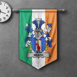 ScotsTee Shop Irish Meath Clan Coat of Arms Irish Tartan Gonfalon Flag
