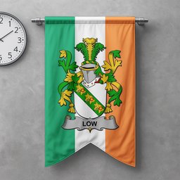 ScotsTee Shop Irish Low Clan Coat of Arms Irish Tartan Gonfalon Flag