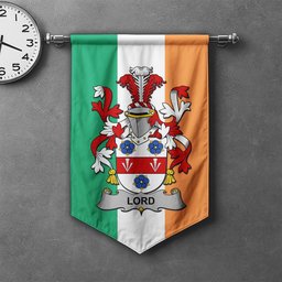 ScotsTee Shop Irish Lord Clan Coat of Arms Irish Tartan Gonfalon Flag