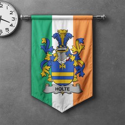 ScotsTee Shop Irish Holte or Holt Clan Coat of Arms Irish Tartan Gonfalon Flag