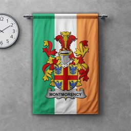 ScotsTee Shop Irish Montmorency Clan Coat of Arms Irish Tartan Gonfalon Flag