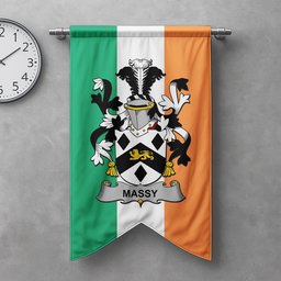 ScotsTee Shop Irish Massy or Massey Clan Coat of Arms Irish Tartan Gonfalon Flag