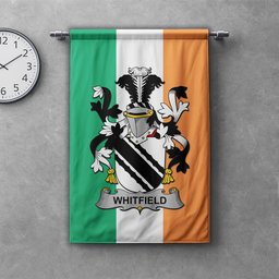 ScotsTee Shop Irish Whitfield Clan Coat of Arms Irish Tartan Gonfalon Flag