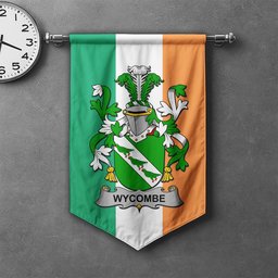 ScotsTee Shop Irish Wycombe Clan Coat of Arms Irish Tartan Gonfalon Flag