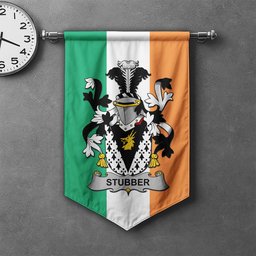 ScotsTee Shop Irish Stubber Clan Coat of Arms Irish Tartan Gonfalon Flag