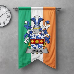 ScotsTee Shop Irish Palles Clan Coat of Arms Irish Tartan Gonfalon Flag