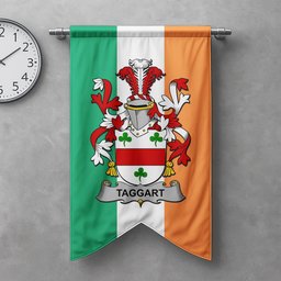 ScotsTee Shop Irish Taggart or McEntaggart Clan Coat of Arms Irish Tartan Gonfalon Flag