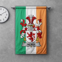 ScotsTee Shop Irish Talbot Clan Coat of Arms Irish Tartan Gonfalon Flag