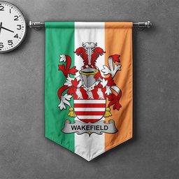 ScotsTee Shop Irish Wakefield Clan Coat of Arms Irish Tartan Gonfalon Flag