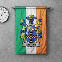 ScotsTee Shop Irish Whitney Clan Coat of Arms Irish Tartan Gonfalon Flag