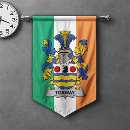 ScotsTee Shop Irish Torway Clan Coat of Arms Irish Tartan Gonfalon Flag