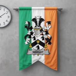 ScotsTee Shop Irish Whight Clan Coat of Arms Irish Tartan Gonfalon Flag