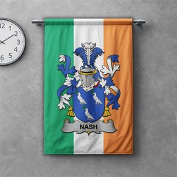 ScotsTee Shop Irish Nash or Naish Clan Coat of Arms Irish Tartan Gonfalon Flag