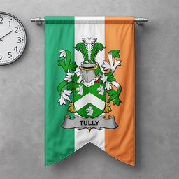 ScotsTee Shop Irish Tuly or McAtilla Clan Coat of Arms Irish Tartan Gonfalon Flag