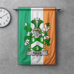 ScotsTee Shop Irish Tuly or McAtilla Clan Coat of Arms Irish Tartan Gonfalon Flag