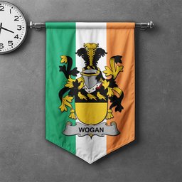 ScotsTee Shop Irish Wogan Clan Coat of Arms Irish Tartan Gonfalon Flag