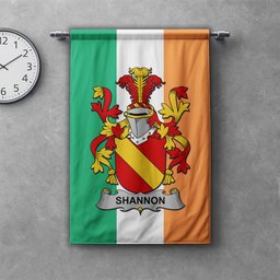 ScotsTee Shop Irish Shannon Clan Coat of Arms Irish Tartan Gonfalon Flag