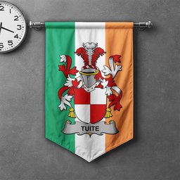 ScotsTee Shop Irish Tuite Clan Coat of Arms Irish Tartan Gonfalon Flag
