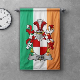 ScotsTee Shop Irish Tuite Clan Coat of Arms Irish Tartan Gonfalon Flag