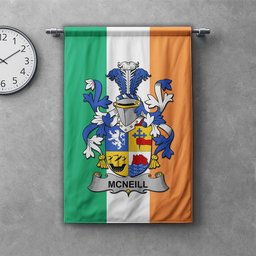 ScotsTee Shop Irish Neill or McNeill Clan Coat of Arms Irish Tartan Gonfalon Flag