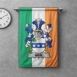 ScotsTee Shop Irish Weir or McWeir Clan Coat of Arms Irish Tartan Gonfalon Flag