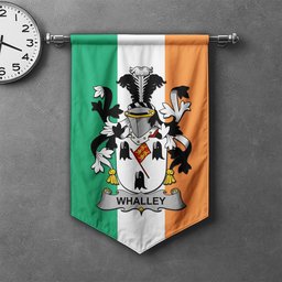 ScotsTee Shop Irish Whalley Clan Coat of Arms Irish Tartan Gonfalon Flag