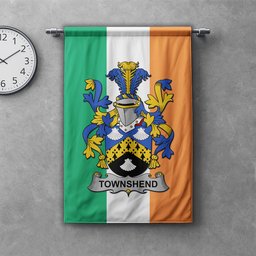 ScotsTee Shop Irish Townshend or Townsend Clan Coat of Arms Irish Tartan Gonfalon Flag