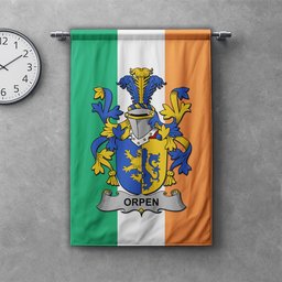 ScotsTee Shop Irish Orpen Clan Coat of Arms Irish Tartan Gonfalon Flag