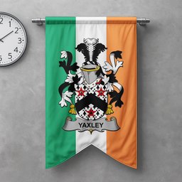 ScotsTee Shop Irish Yaxley Clan Coat of Arms Irish Tartan Gonfalon Flag