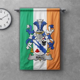 ScotsTee Shop Irish Riall or Ryle Clan Coat of Arms Irish Tartan Gonfalon Flag