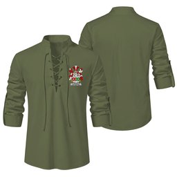 ScotsTee Shop Irish Atkinson Clan Coat of Arms Irish Ghillie Kilt Shirt