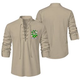 ScotsTee Shop Irish Aries Clan Coat of Arms Irish Ghillie Kilt Shirt
