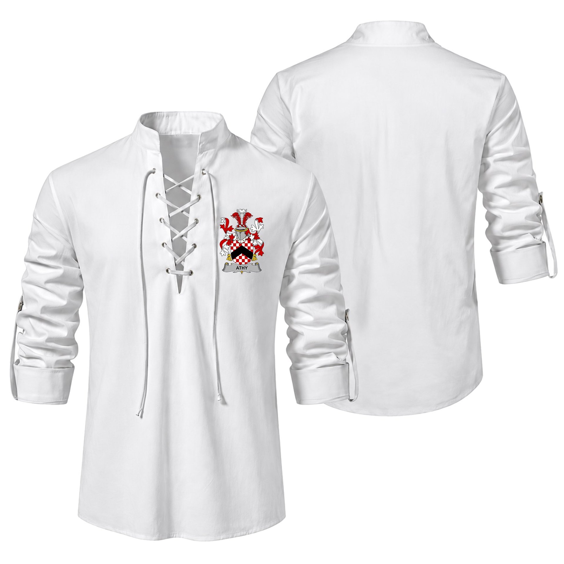 ScotsTee Shop Irish Athy Clan Coat of Arms Irish Ghillie Kilt Shirt