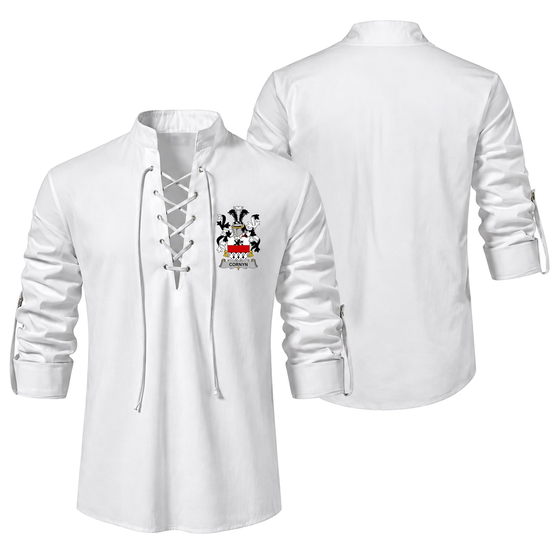 ScotsTee Shop Irish Cornyn or O'Cornyn Clan Coat of Arms Irish Ghillie Kilt Shirt