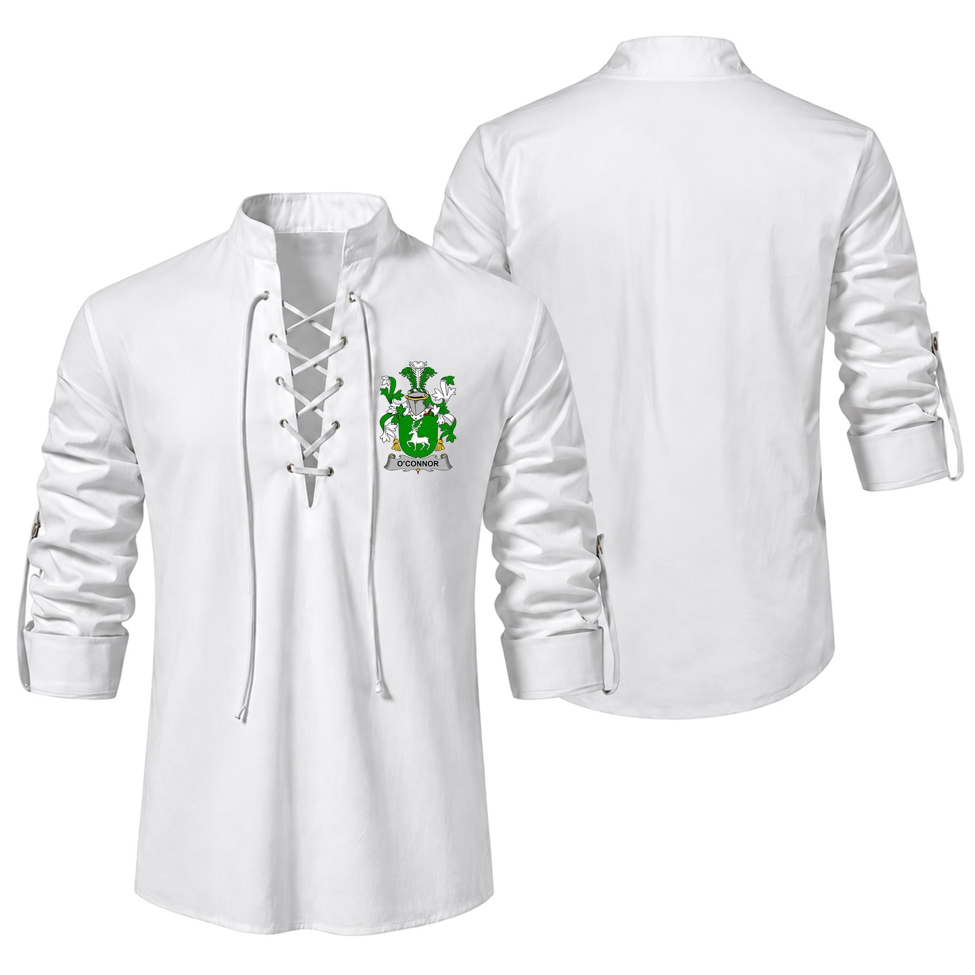 ScotsTee Shop Irish Connor or O'Connor (Corcomroe) Clan Coat of Arms Irish Ghillie Kilt Shirt