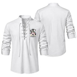 ScotsTee Shop Irish Crosbie or McCrossan Clan Coat of Arms Irish Ghillie Kilt Shirt