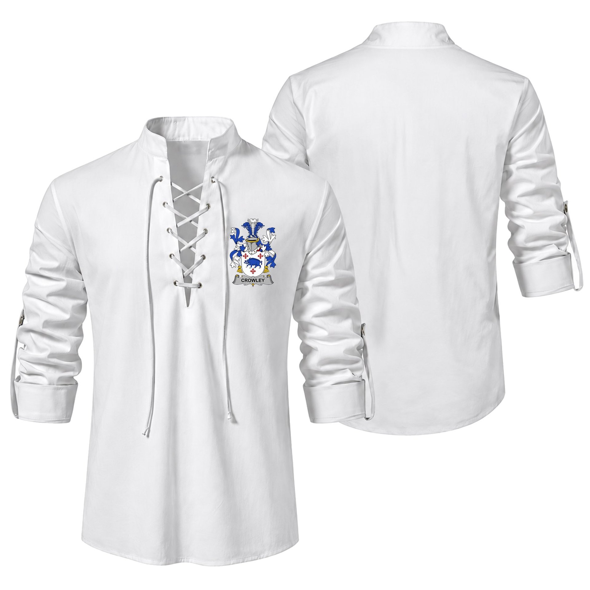 ScotsTee Shop Irish Crowley or O'Crouley Clan Coat of Arms Irish Ghillie Kilt Shirt
