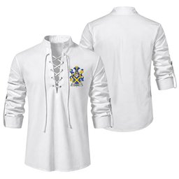 ScotsTee Shop Irish Fleury Clan Coat of Arms Irish Ghillie Kilt Shirt