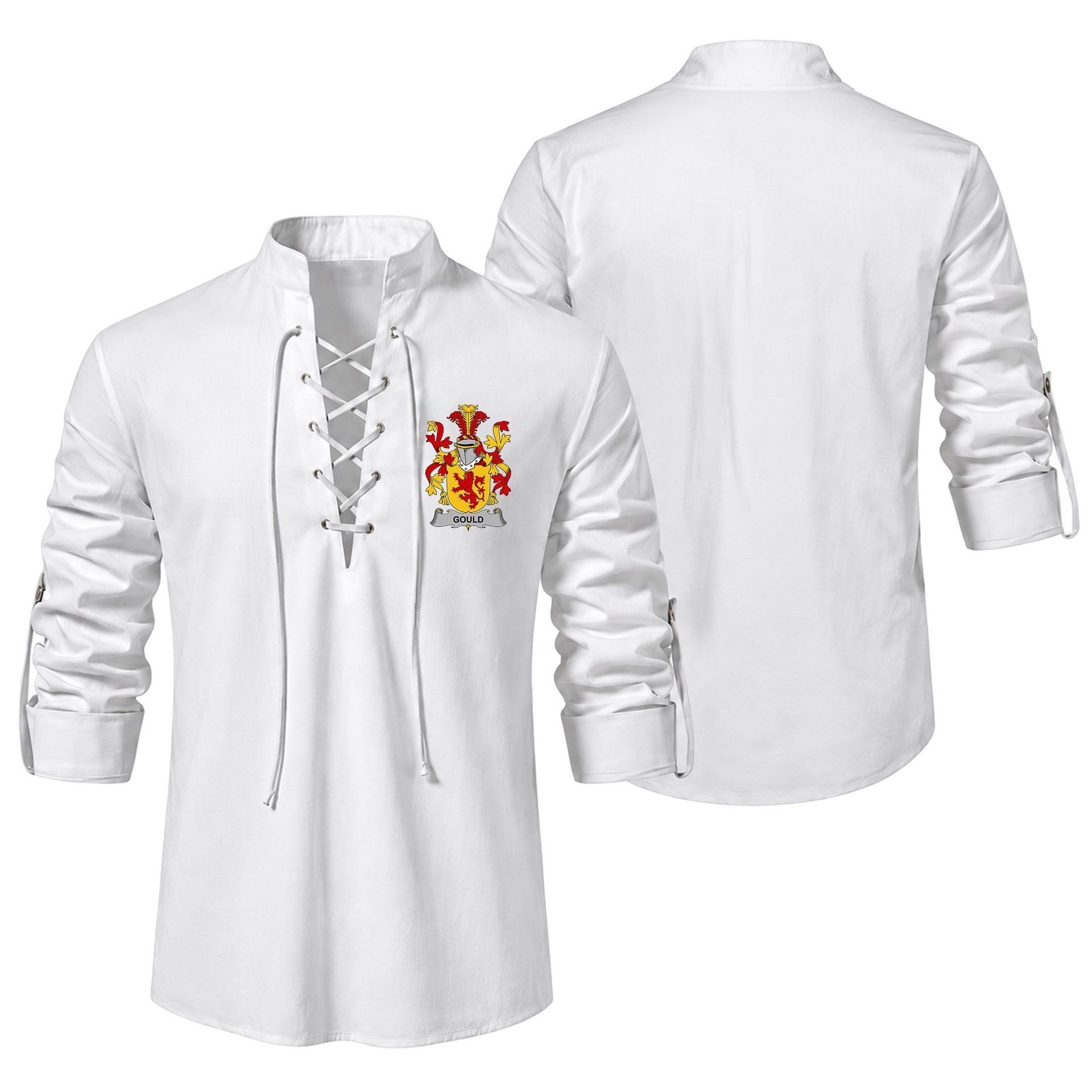 ScotsTee Shop Irish Gould Clan Coat of Arms Irish Ghillie Kilt Shirt