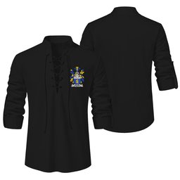 ScotsTee Shop Irish Eagar Clan Coat of Arms Irish Ghillie Kilt Shirt